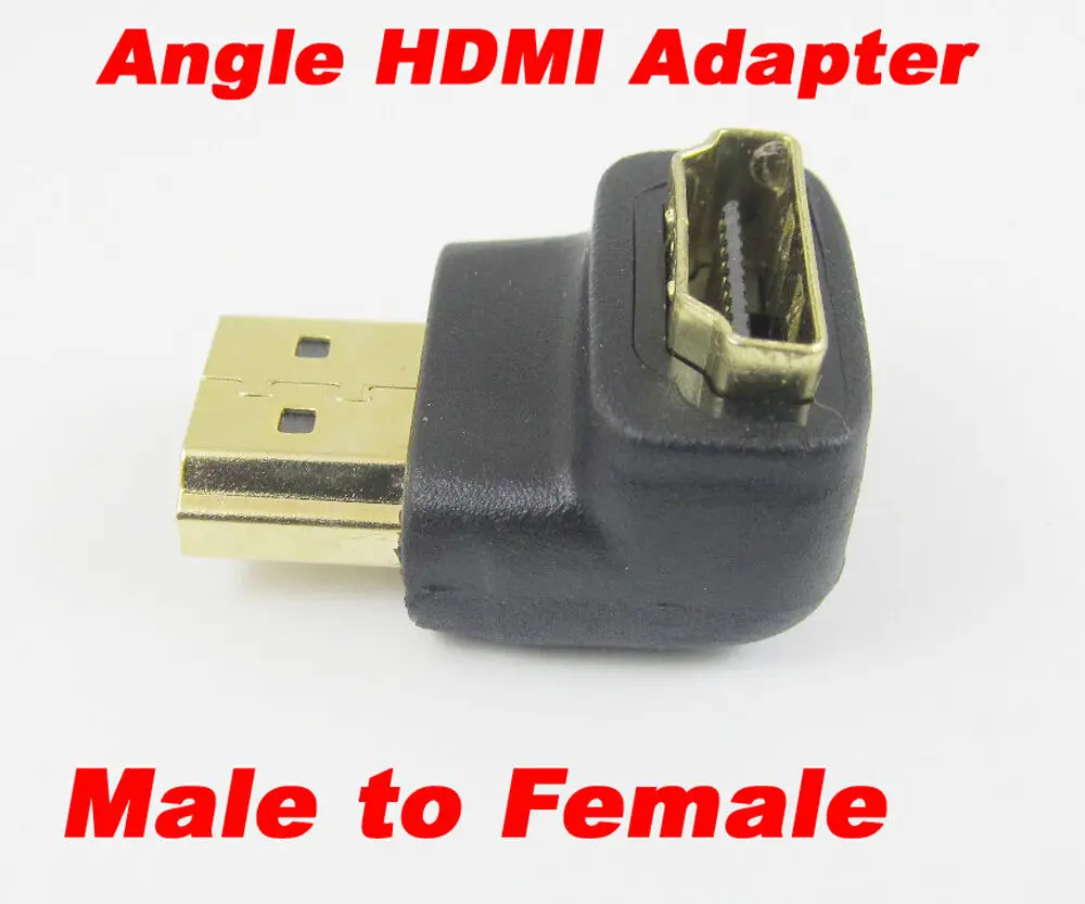 

1pc 19pin HDMI Male to Female M/F "L" Shape 90D Gold Plated Adapter Converter