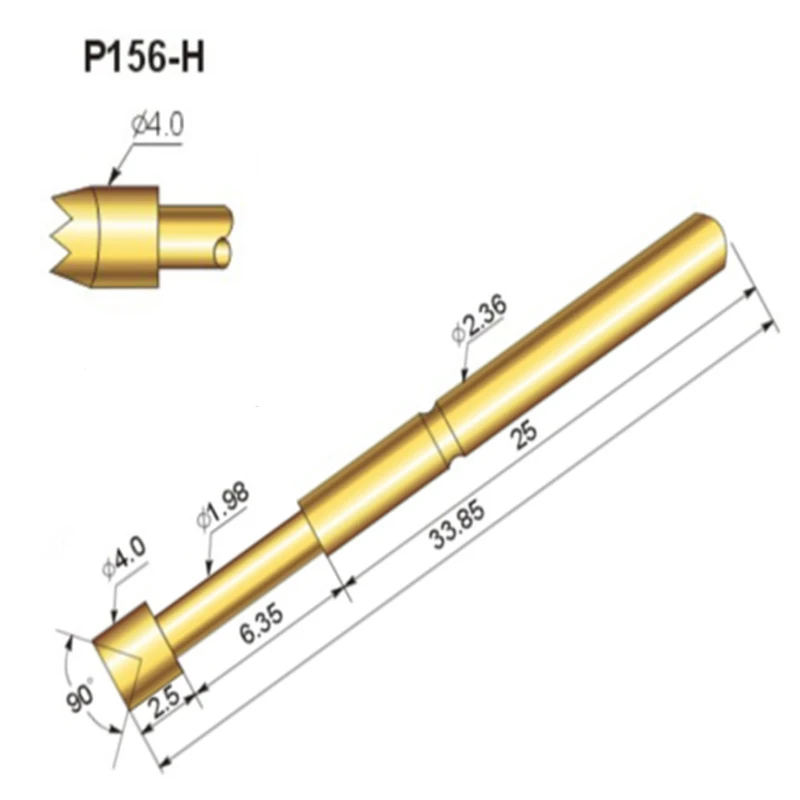 

100 шт./упак. P156-H2 Plum цветок для украшения головы зонд, пружинный зонд с медным никелевым покрытием, внешний диаметр 2,36 мм, пружинный зонд