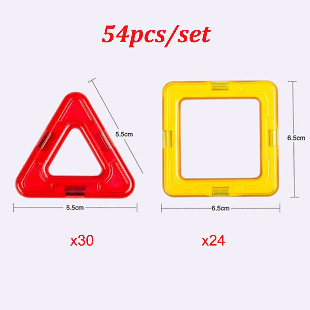 54pcs Big Size Magnetic Constructor Blocks Model & Building Toys Magnet Designer For Children Gift | Игрушки и хобби