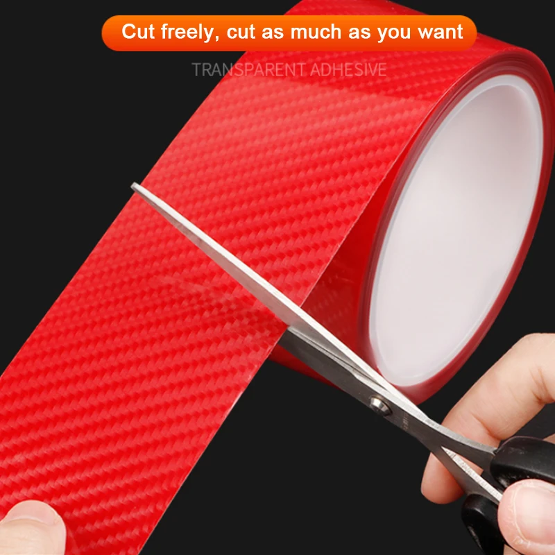 

5D Carbon Red Car Styling Auto Sticker Automobile Trunk Door Sill Protector Film Door Edge Protective Car External Accessories