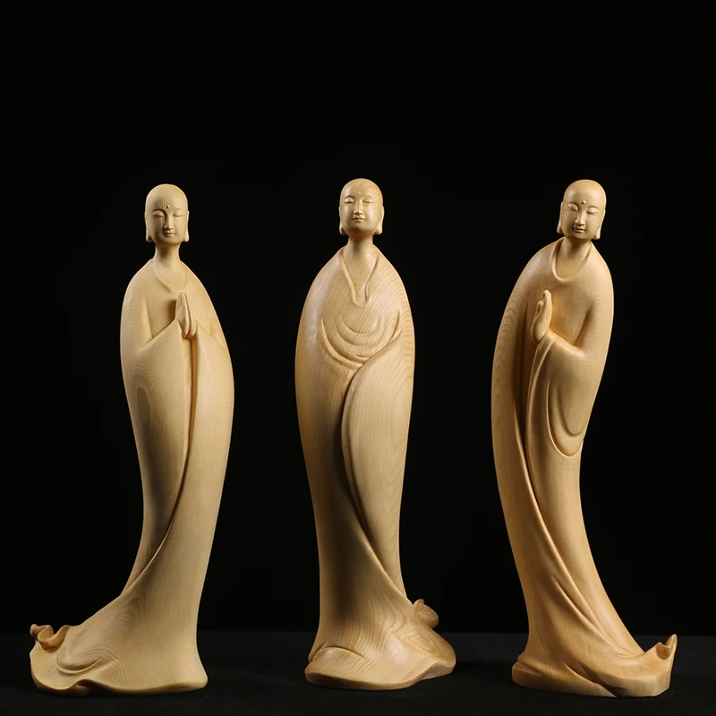 Резьба по дереву Cypress украшения в китайском стиле поделки для гостиной статуя