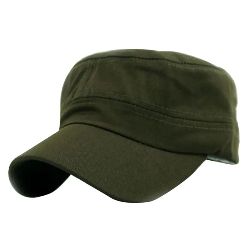

1PC Fashion Men Women Five colors Unisex Adjustable Classic Style Plain Flat Vintage Army Hat Cadet Military Patrol Cap Best 3.8