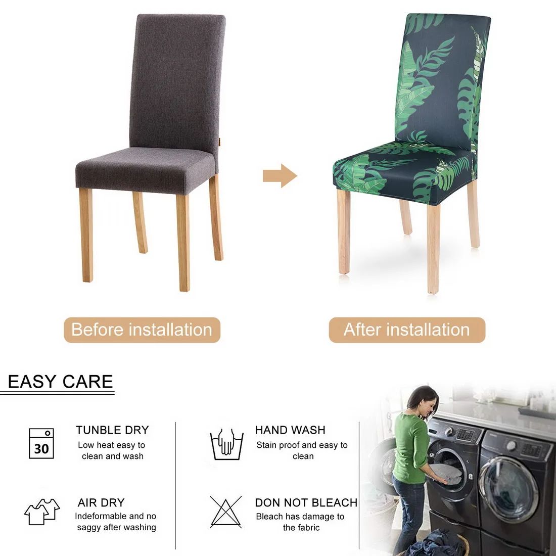 2020 Stretch Removable Washable Dining Chair Protector Cover Seat Slipcover for Hotel Room | Дом и сад