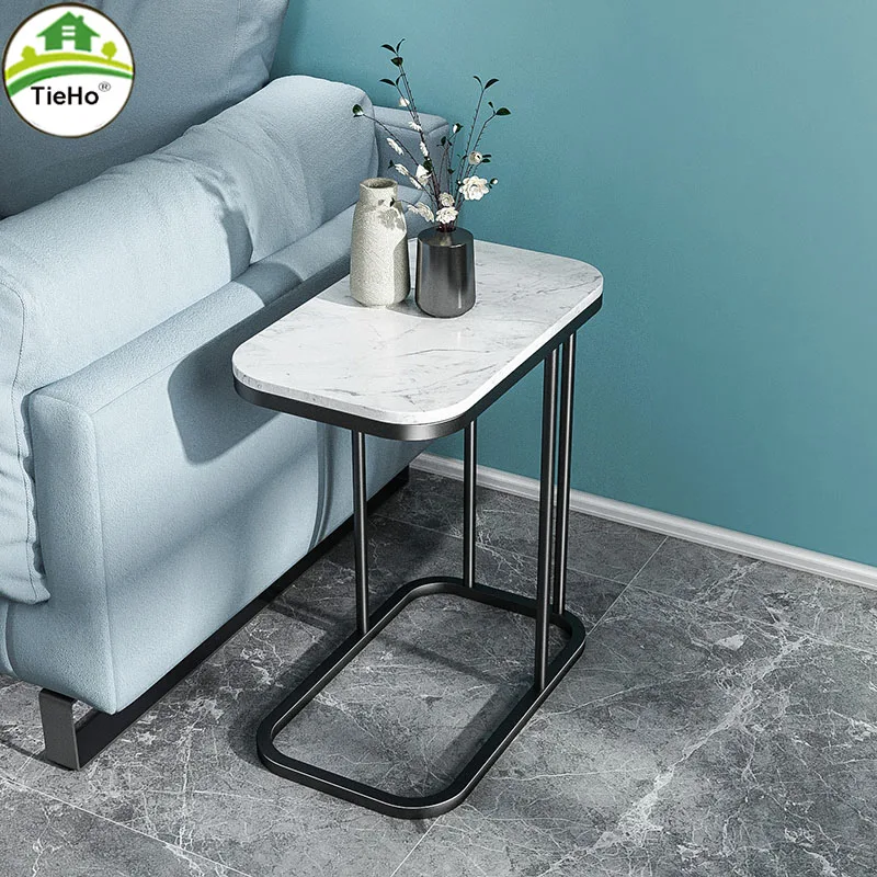 TieHo Marble Desktop Tea Table Modern Living Room Sofa Corner Table Bedroom Removable Small Coffee Table Desk 22 size modern simple living room coffee table triangular and circle mini corner tea end table small coffee desk