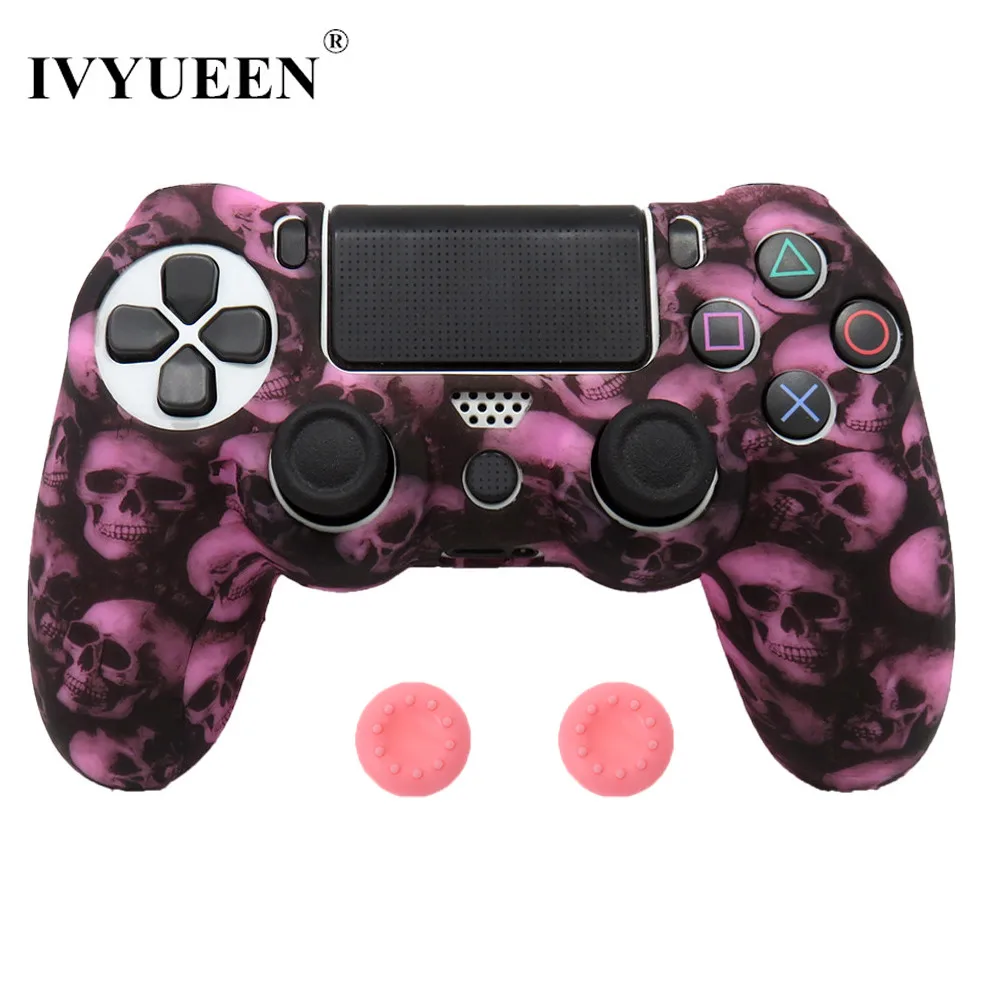IVYUEEN 44 цвета силиконовый Камуфляжный защитный чехол для sony Dualshock 4 PS4 DS4 Pro тонкий контроллер ручки джойстик колпачки