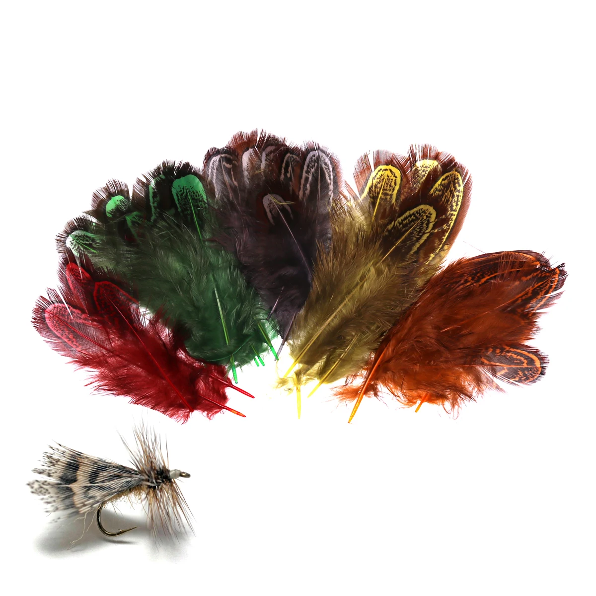 Bimoo 100 шт./упак. муха завязывание Partridge перо Caddis летающие крылья мягкие Hackle мокрые мушки соленой воды тройные Крючки материалы для связывания