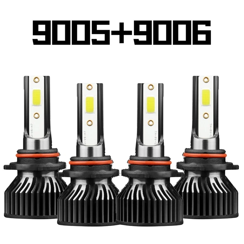 

2 пары 9005 9006 комплект светодиодный ных ламп для фар дальнего и ближнего света 6000K