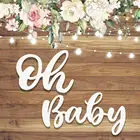 HUIRAN Oh Baby деревянная цепочка с буквами для мальчиков и девочек, декор для вечеринки в честь Дня Рождения, декор для вечеринки по половой раскрытии, настенный знак, товары