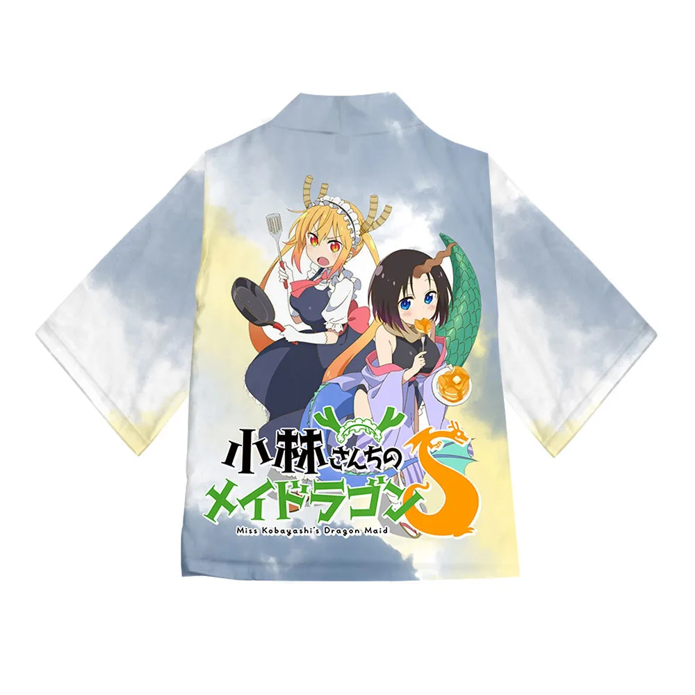 Косплей-костюм горничной из аниме Мисс Кобаяси японское кимоно кануй Тору хаори