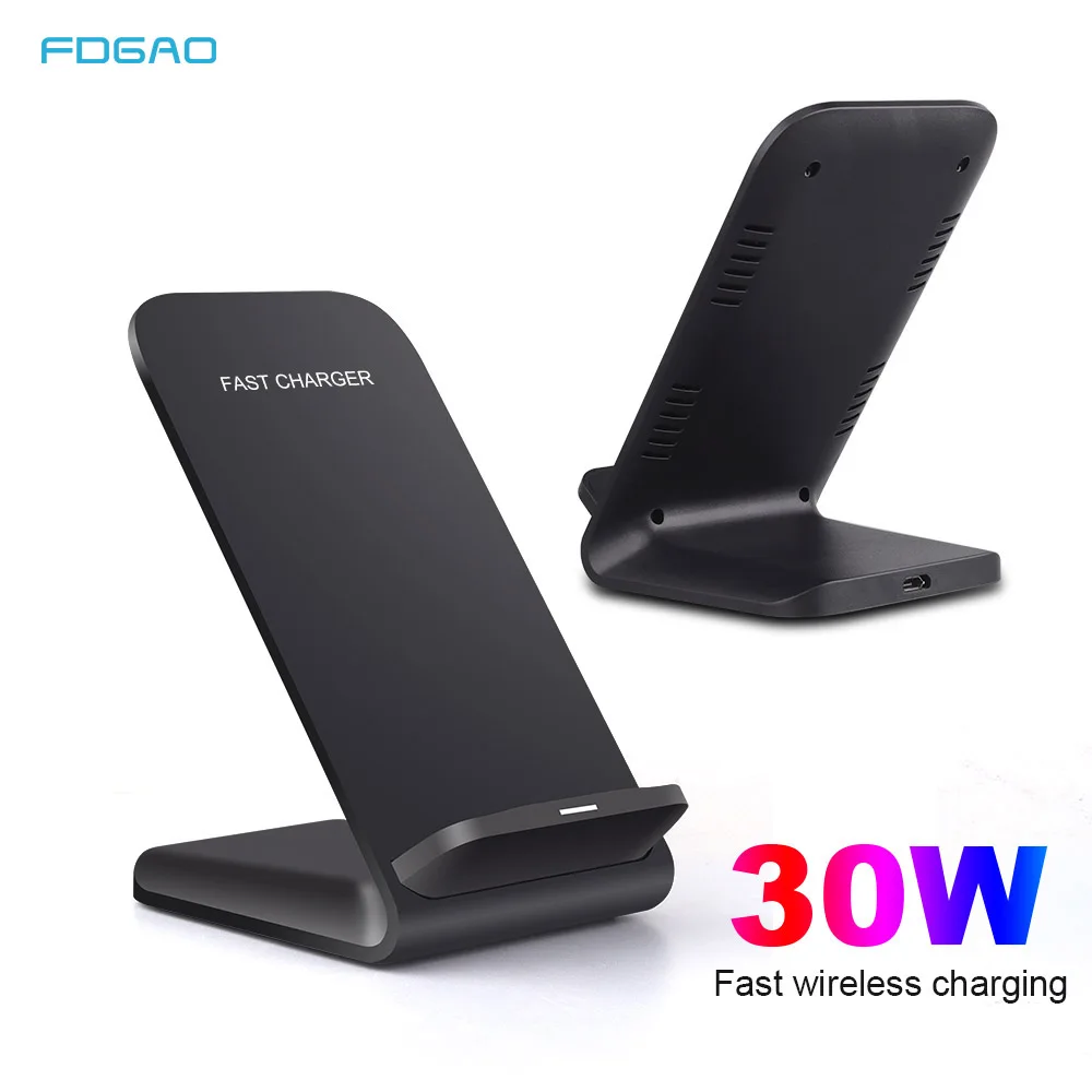 FDGAO 30W Wireless Charger For iPhone 14 13 12 11 XS XR for Samsung S21 S20 S10 Galaxy Note 20 10 Fast QC 3.0 Phone Charger