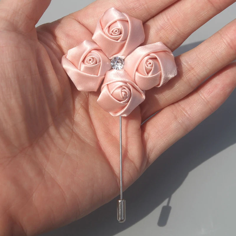 8piece/lot High Quality Royal Blue Fabric Flower Rose Brooch Lapel Pin Men Classic Wedding Boutonniere Solid Colors Prom XH1375 | Дом и сад