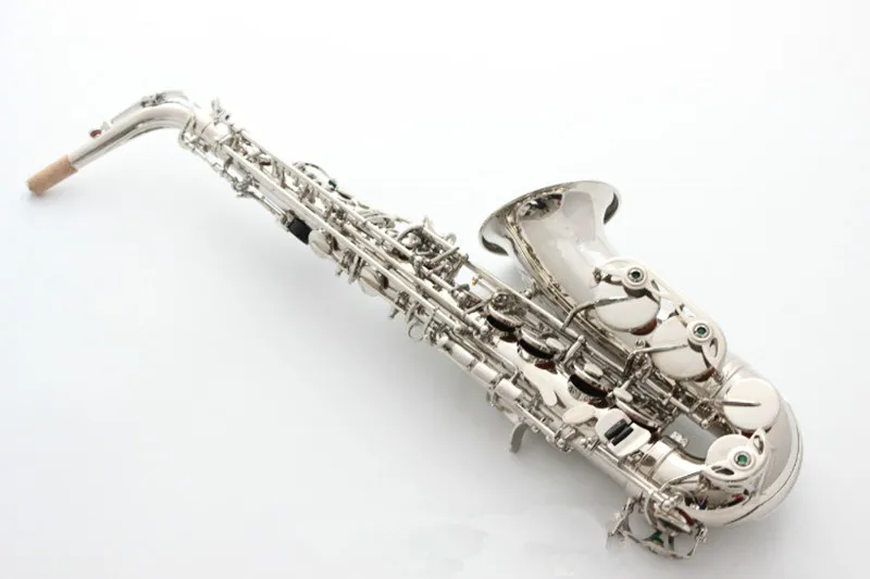 Никелированный Саксофон альт Eb Be Sax E плоский латунный резной рисунок на