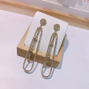gold color Hibrid трендовые новые модные Висячие серьги для женщин вечерние аксессуары Свадебные украшения aretes de mujer современные E-746 - Окраска металла: gold color