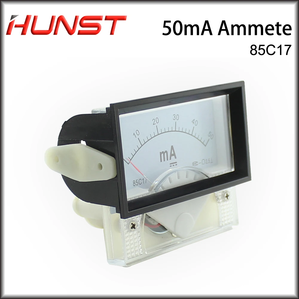 Фото Hunst 50 мА Амперметр 85C17 DC 0-50 аналоговая Amp Панель измеритель тока для CO2 Лазерная