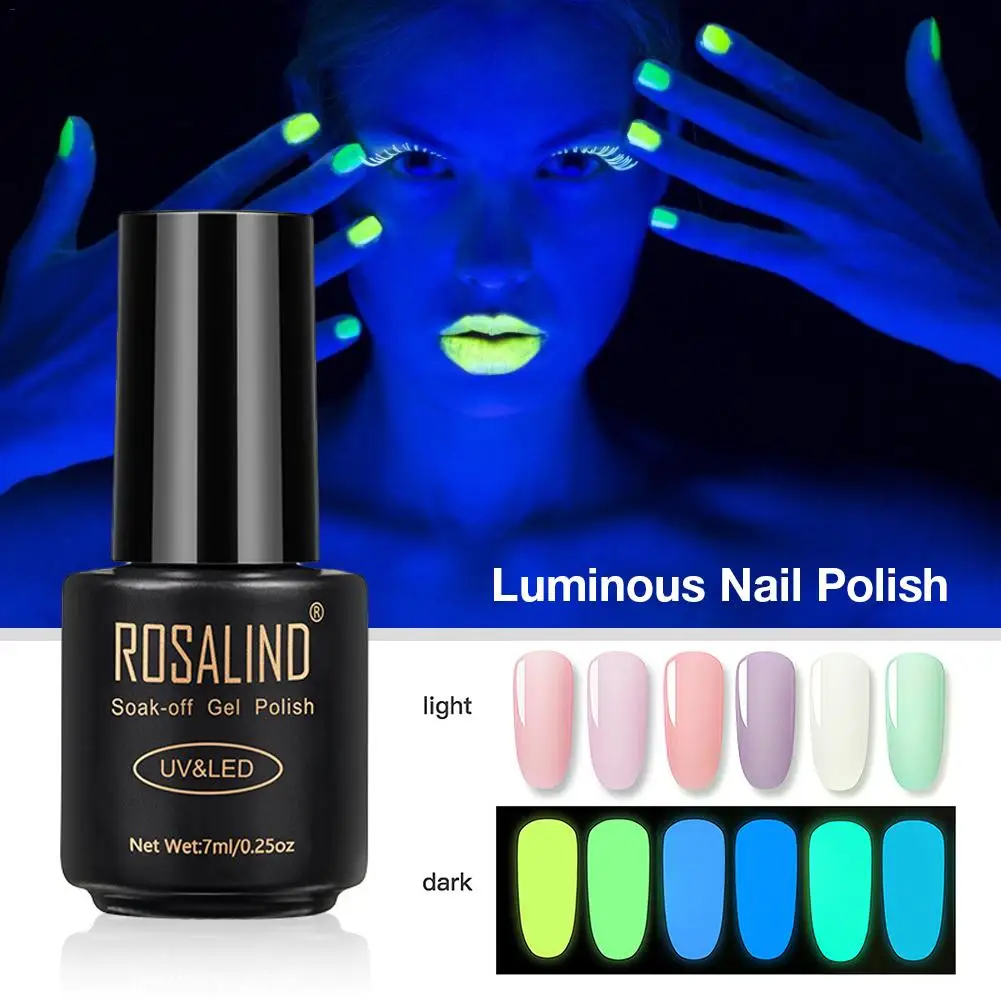 

5ml Luminous Gel Nail Polish Glow In Dark Fluorescent Neon UV LED Nails Gel Soak Off Gel Varnish Nail Art Tools
