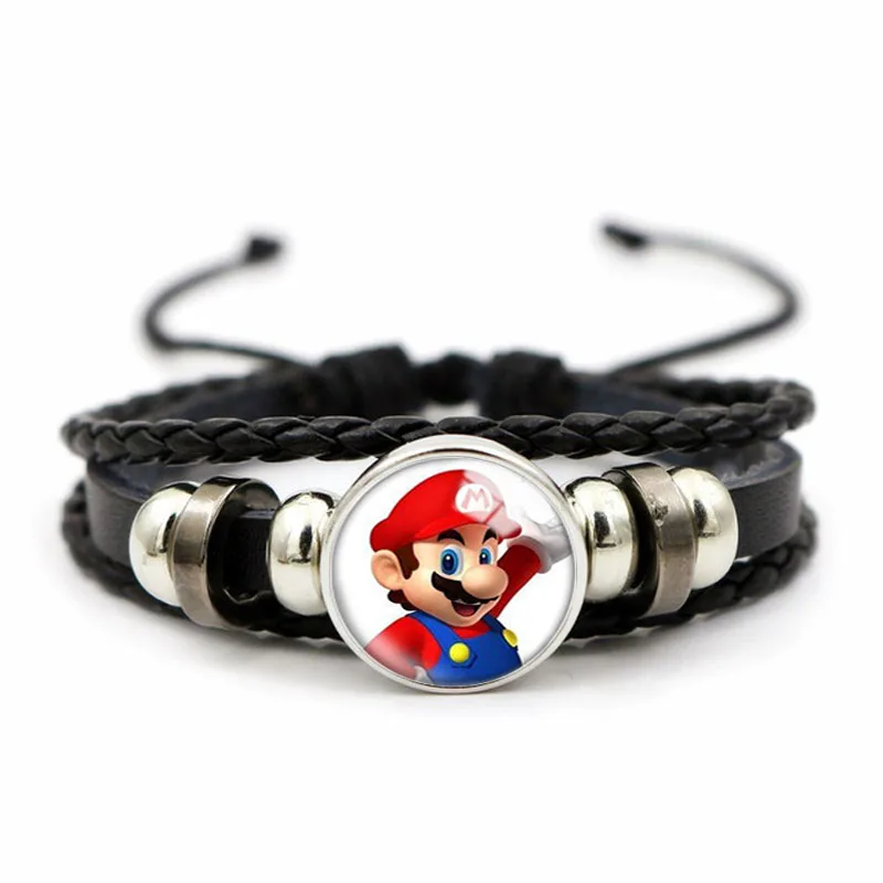 Браслет из ПУ кожи с кристаллами и стеклом | Украшения аксессуары