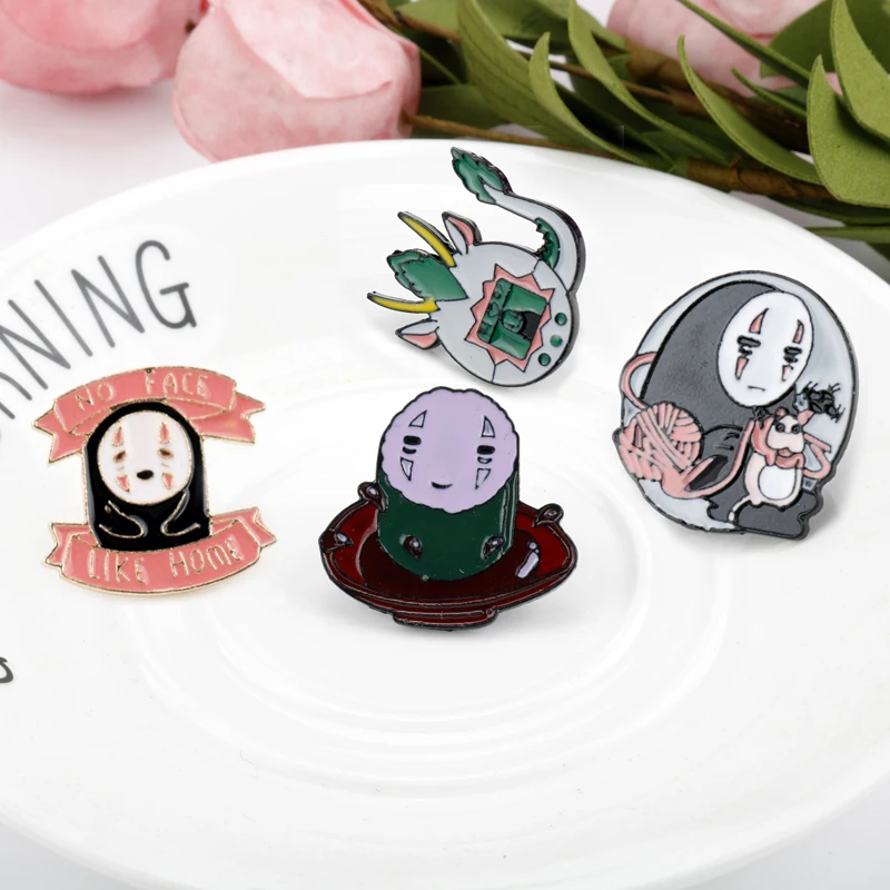 Симпатичная эмалированная Брошь Без лица и брошь с изображением персонажей из