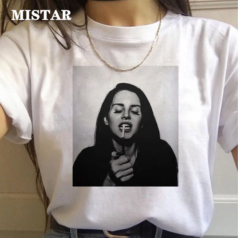 

90s Graphic Aesthetic t shirt Fashion New Style Top Tees Female Lana Del Rey Harajuku T Shirt Women Funny Printed White T-shirt