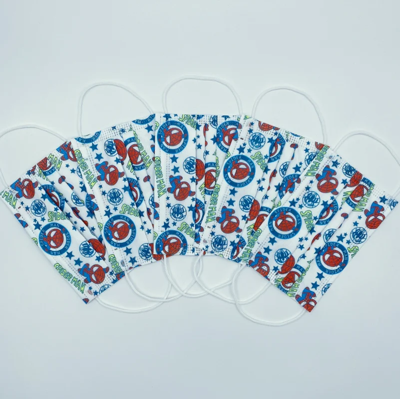 Детская Тканевая маска Человек-паук человек-Капитан Америка трехслойная 50 шт.