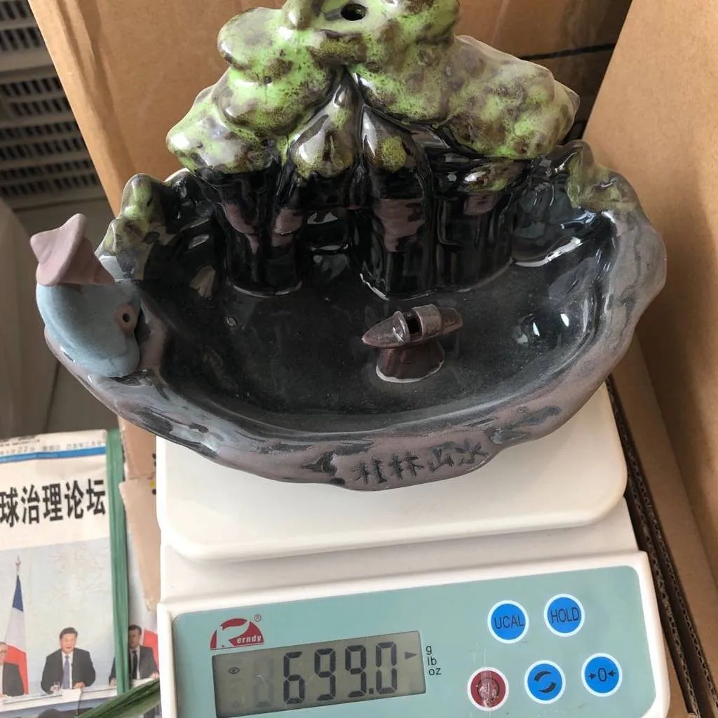 

Backflow Incense Burner Holder Cones Censer Ceramic Smoke Decor High mountain running water back incense burner ceramics