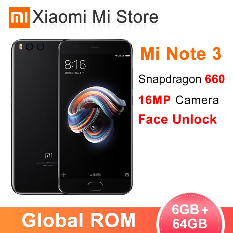 Global rom Xiaomi mi Note 3 6 ГБ ОЗУ 64 Гб ПЗУ мобильный телефон Snapdragon 660 разблокировка лица