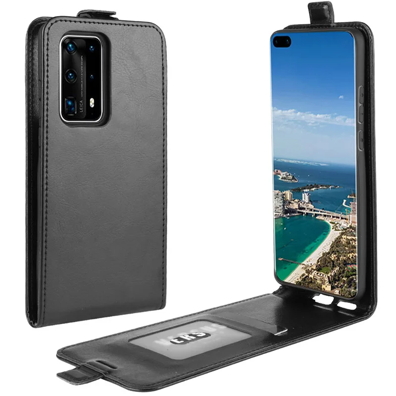 Кожаный чехол с откидной крышкой для Huawei P40 Pro Plus E Lite Вертикальный кожаный