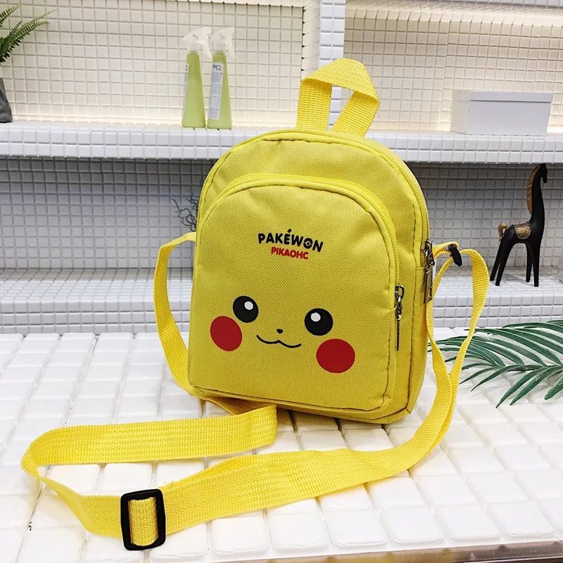Новый стиль рюкзак для девочек pokemon pu pikachu сумка мессенджер детей|Плюшевые