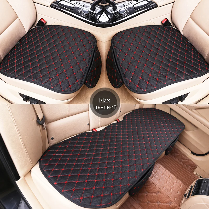 Flax Car Seat Cover Interior Automobiles Front Back Rear Cushion Universal Four Seasons Protector Mats Seats Set | Автомобили и