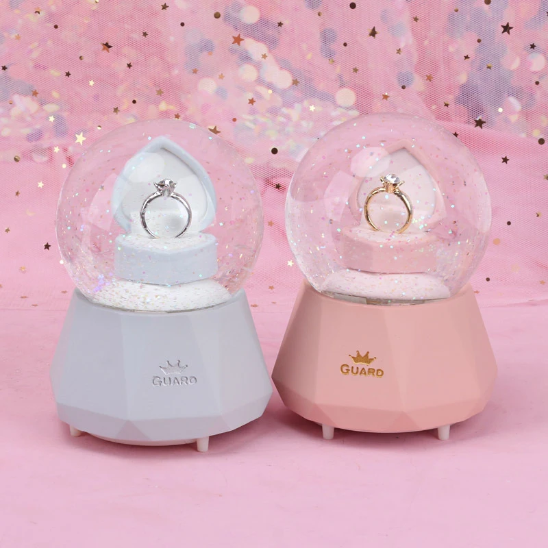 Новый дизайн хрустальный шар с бриллиантовым кольцом Миниатюрные модели фигурки