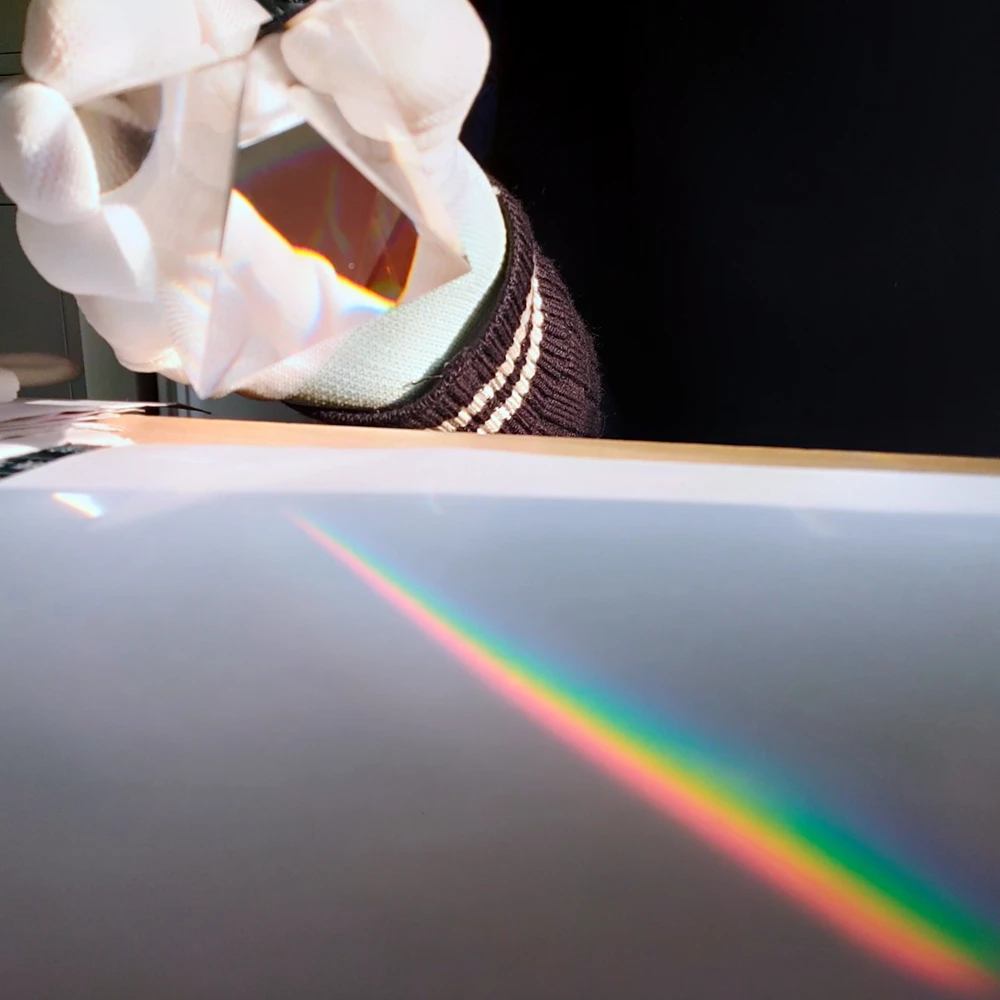 Прозрачное Радужное прямоугольное Оптическое стекло 50 мм призма пирамида |