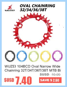 Prowheel 104 BCD mtb шатун со звездочками для велосипеда пластины 170 мм/30/32/34/36/38 T Круглый звездочки шатун для горного велосипеда комплект велосипед Запчасти