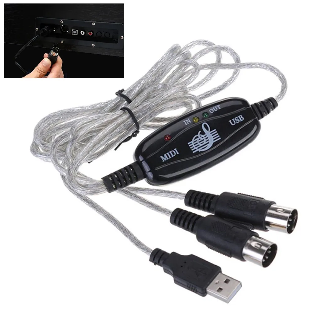 USB вход внешний адаптер для музыкальной клавиатуры ПК шнур XP/VISTA/IMAC/widow7