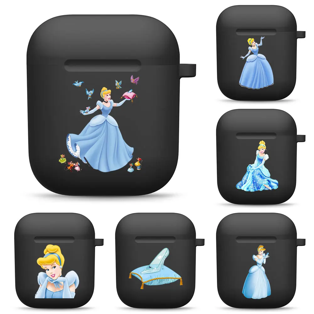 

Мягкие силиконовые чехлы для Apple Airpods 1/2, защитный чехол для беспроводных наушников с Bluetooth, футляр для зарядки, сумки, чехлы Disney Золушка