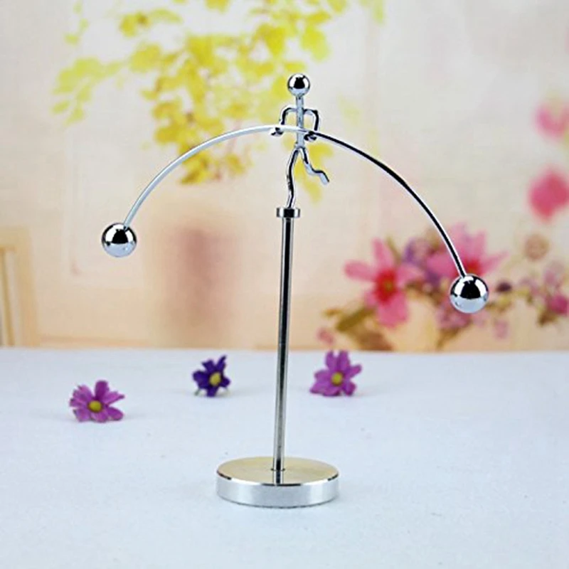 

Finger Balancing Toy, Dynamic Balancing Instrument,Newton'S Cradle Weightlifter Mold Metal Craft Perpetual Art Swing Kinetic Mot