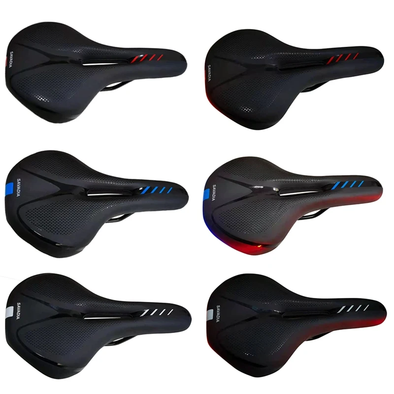

Latest Hollow Bicycle Saddle Seat Cushion Led Back Sign Absorbing Thicken Breathable Soft Cycling Bike Seat Cycling Accessory