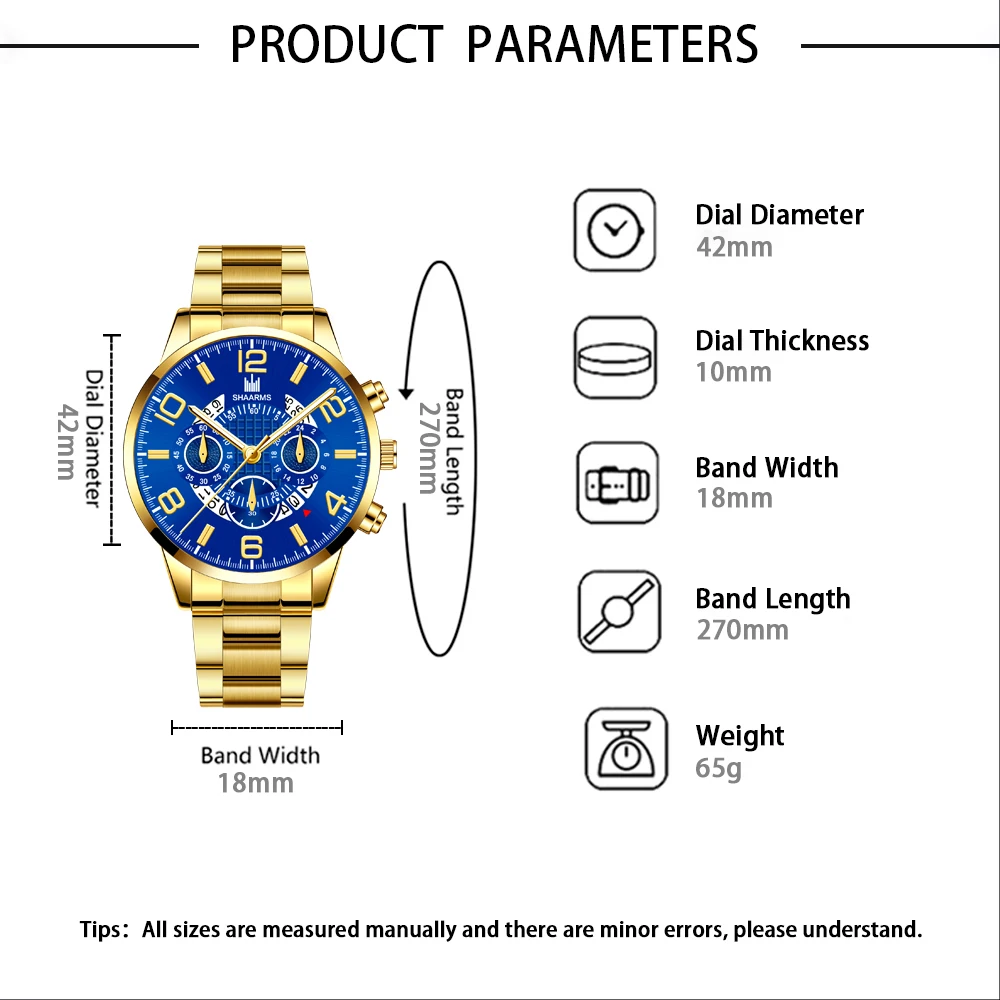 Роскошные мужские часы из нержавеющей стали с ремешком повседневные
