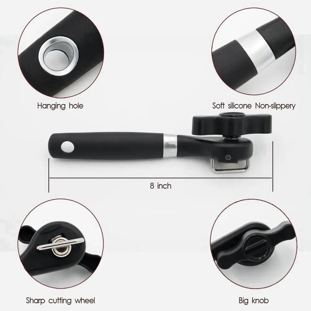 

Stainless Manual Opener Safety Steel Easy Effortless Professional Opener with Twist Knob Home Can Opener Useful Kitchen Gadgets