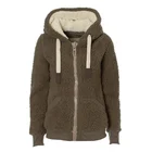 Повседневная женская зимняя толстовка, плюшевая теплая Толстая Толстовка с капюшоном, Женская однотонная Толстовка Poleron 2021, свободная однотонная толстовка на молнии с Кулиской