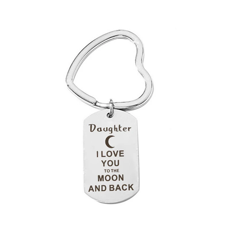 Брелок из нержавеющей стали I Love You To The Moon And Back сына мамы сестры дяди Anut семейный