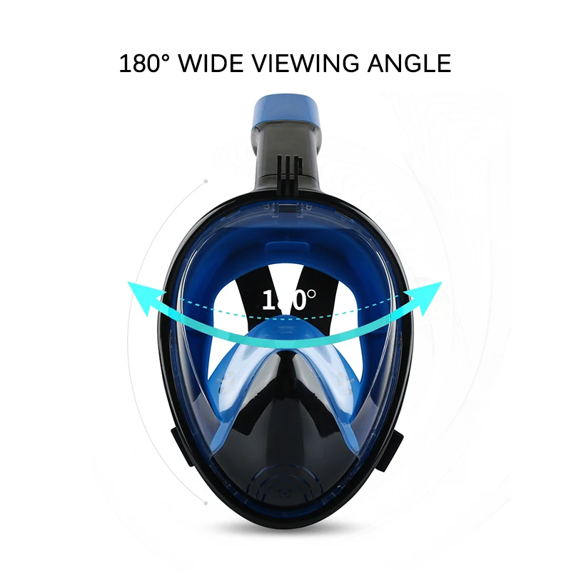 Маска для подводного плавания противотуманная на все лицо с нескользящим