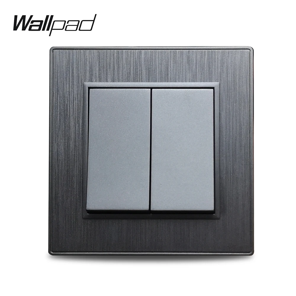 Wallpad S6 2 Gang 1 Way черный серебристый золотой Электрический светлый матовый пластик