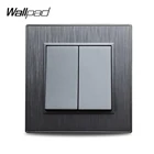 Wallpad S6 2 Gang 1 Way 2 Way черный, серебристый, золотой, Электрический светлый, матовый пластик, имитирующий алюминий