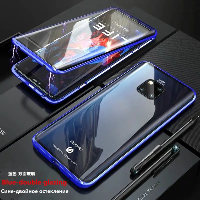 Роскошный защитный Магнитный чехол на весь корпус для huawei P30 Pro P20 mate 20 Pro 360, чехол из закаленного стекла на заднюю панель huawei P30Pro