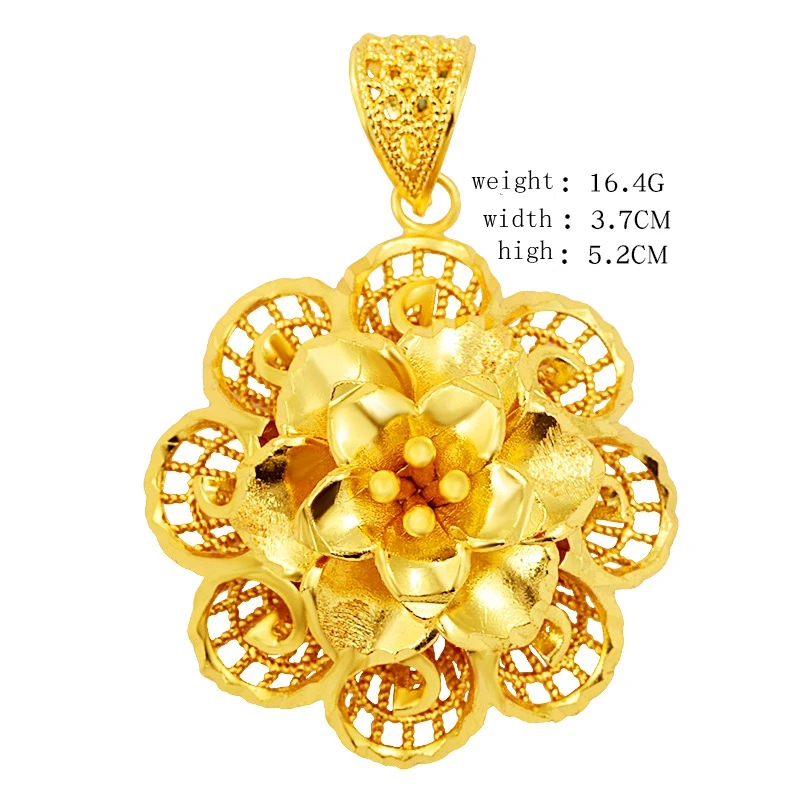 

Geometric Jewelry Yellow Gold Filled Womens Flower Necklace Pendant