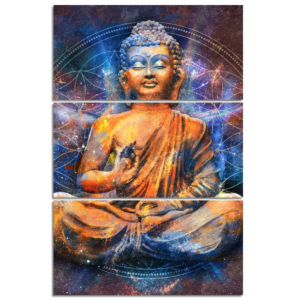

3 Piece HD Printed Abstract Mediting Buddha Painting Canvas Print Wall Picture For Living Room Decor Free shipping