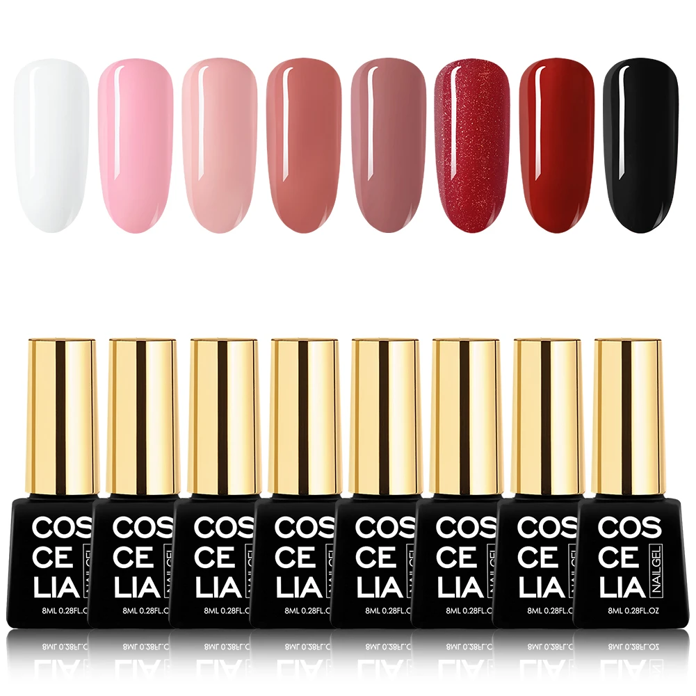 Gel Polish Kit 9 COSCELIA Комплект гель-лаков для ногтей Дизайн ногтей УФ светодиодный набор гелей для маникюра длительный Комплект гель-лаков для ногтей замочить - Цвет: Gel Polish Kit 9