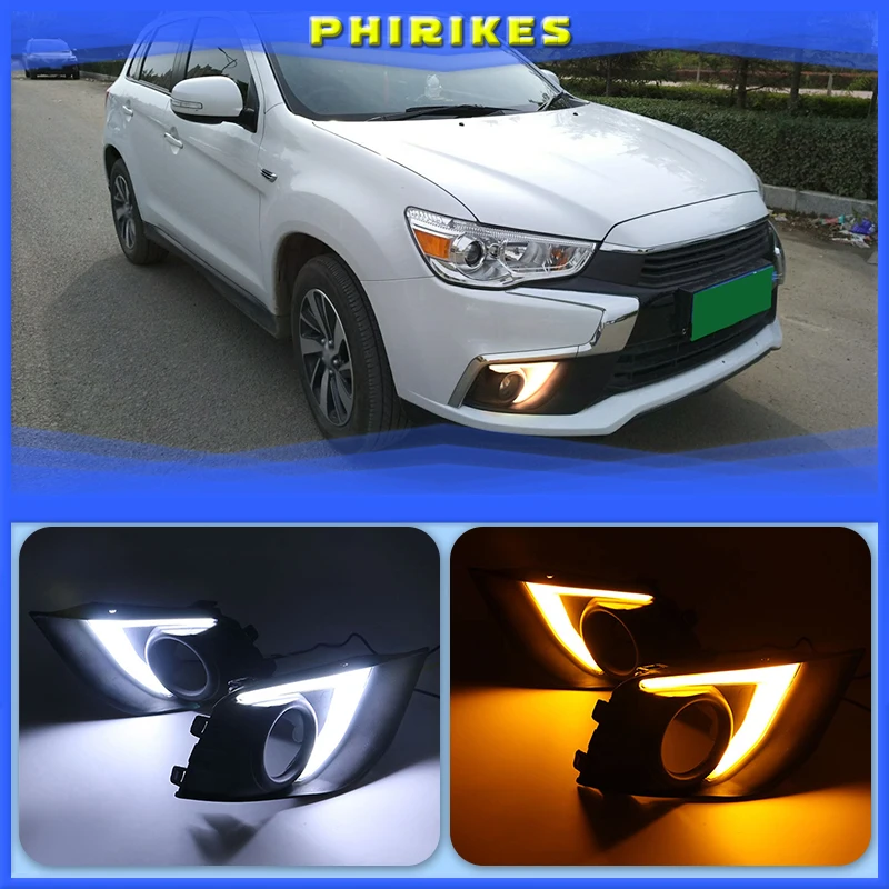 

LED DRL Daytime Running Lights Turn Signal Lamp Dual Color Pair for Mitsubishi Outlander Sport ASX RVR 2016 2017 2018 2019