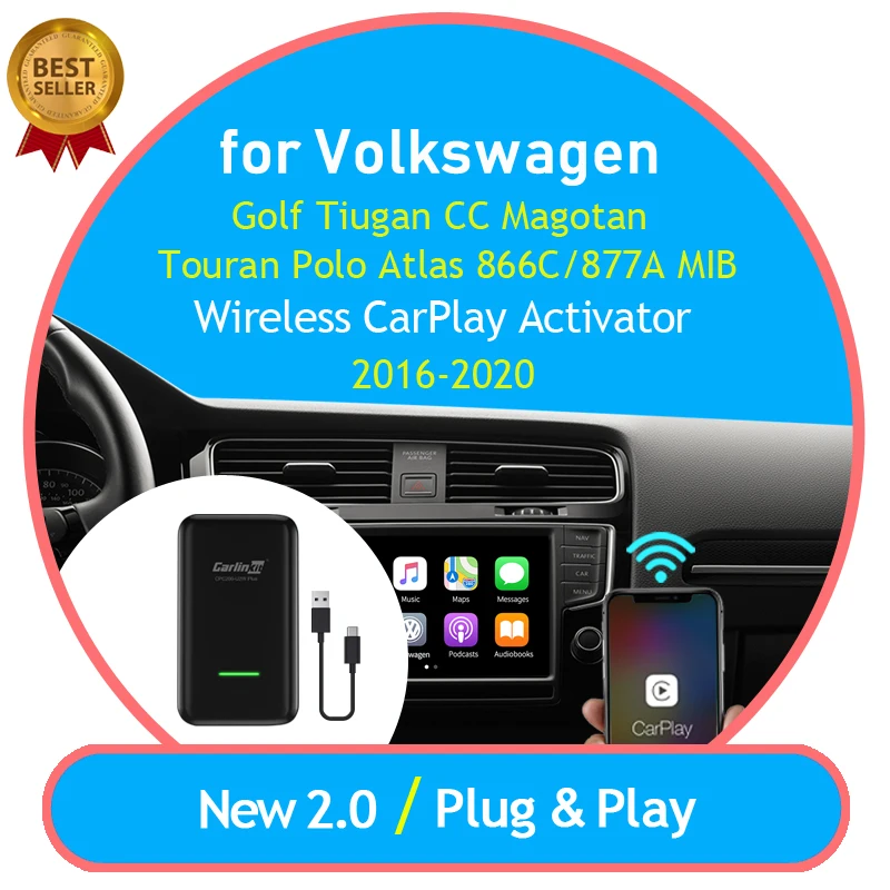 Carlinkit CarPlay2air беспроводной адаптер CarPlay для Volkswagen 2016 ~ 2020 OEM проводной