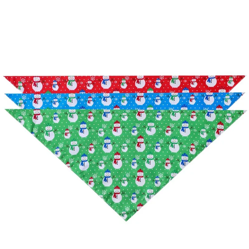 

Dog Christmas Bandanas Xmas Theme Printed Adjustable Triangular Bibs Scarf Puppy Kitten Neckerchief Saliva Towel