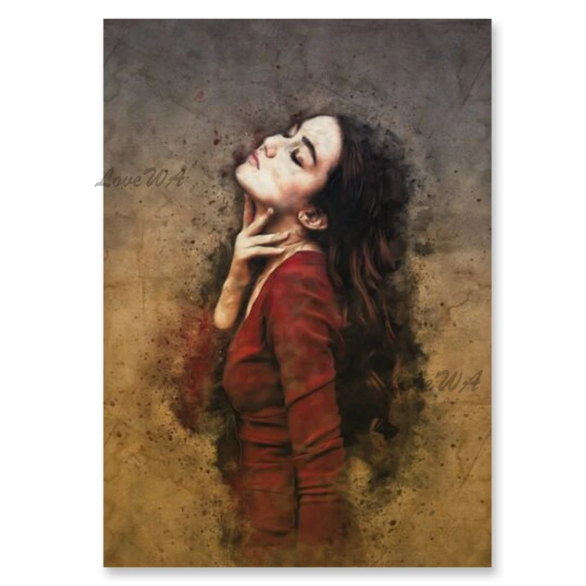 Сексуальная Женская картина ручная роспись современный декор для спальни